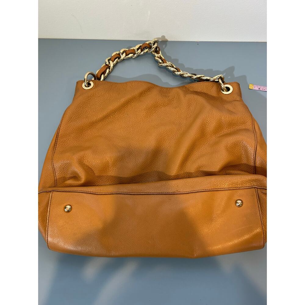 Mark & Graham bag brown leather small initials heavy gold chain soft - Picture 6 of 12